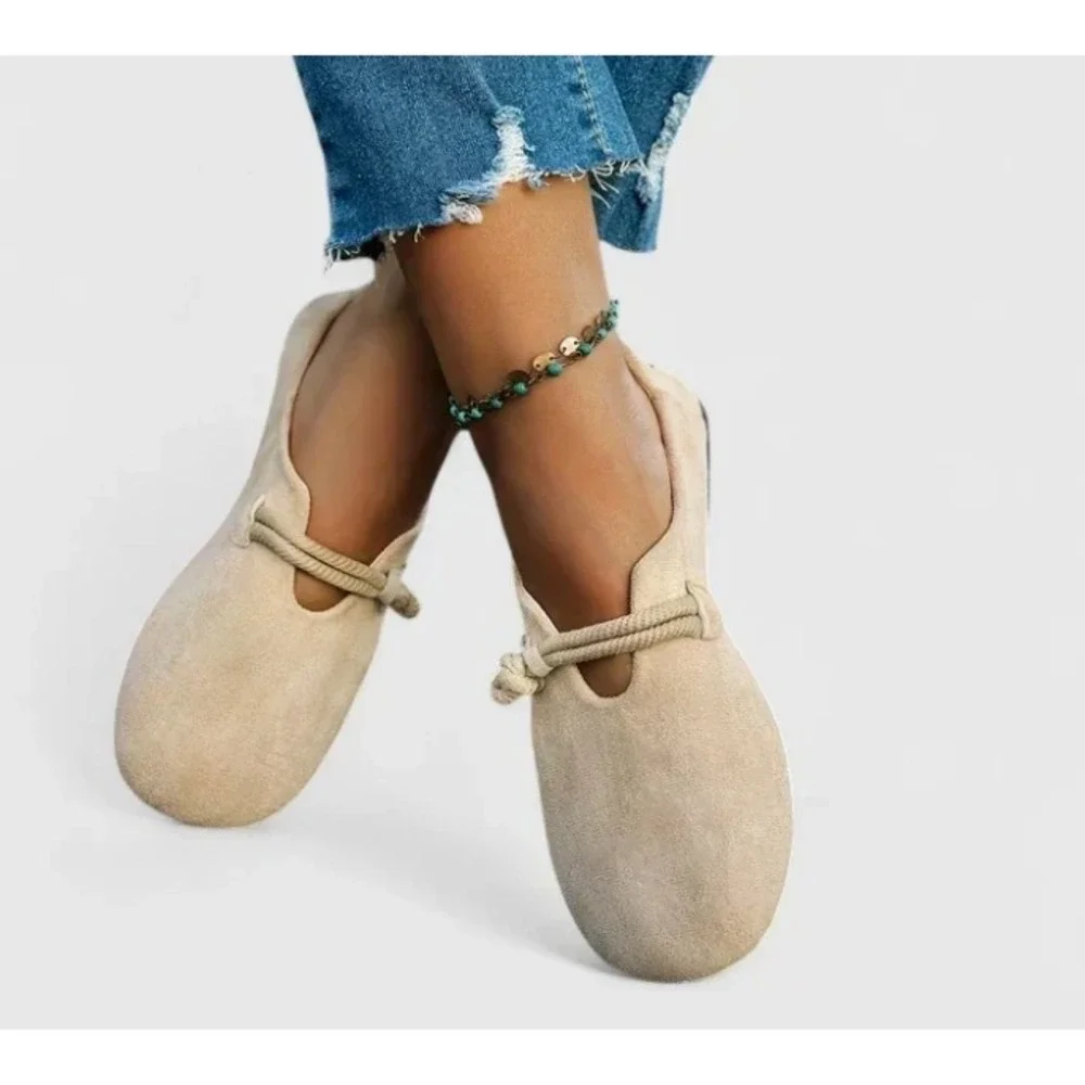 Harper & Wells Camilla Orthopedic Comfort Lace Loafers Beige Suede Flats EU 43